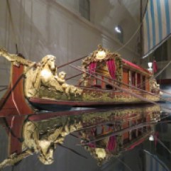 Bucintoro commissioned by a Savoy in the early 18th century. It is HUGE, a "state barge" of the type used by the Doges in Venezia, hosed in the gigantic stables at La Venaria..