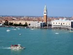 View from San Giorgio Maggiore. I never get tired of going up here. Can you see the mass of people in Piazza San Marco?